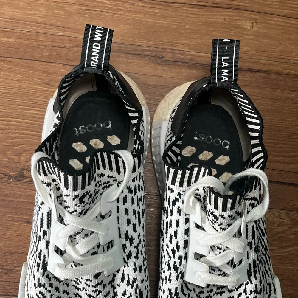 Adidas NMD R1 Primeknit‎ Athletic Sneakers Men’s Size 12 ‘Zebra Print’ Shoes